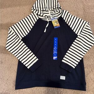 Orvis Navy and White Striped Hoodie